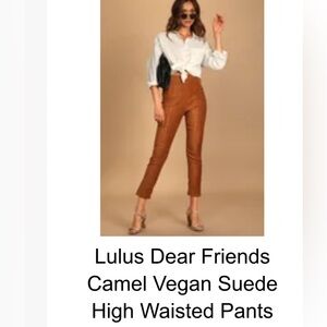 Lulu's NWT Vegan Suede pants. Zipped ankle. Size S.